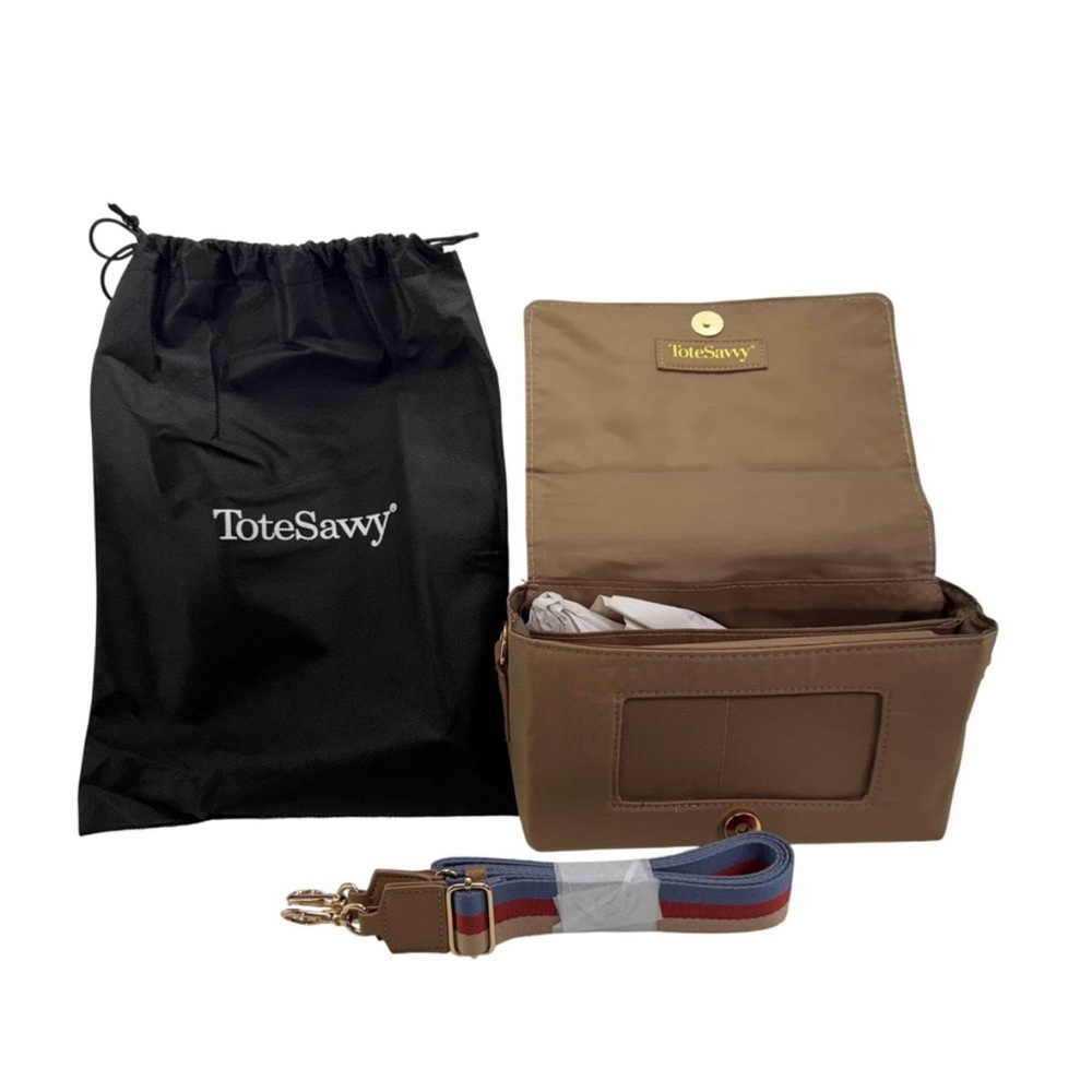 NIB ToteSavvy Tan Diaper Organizer with Strap & Changing Pad